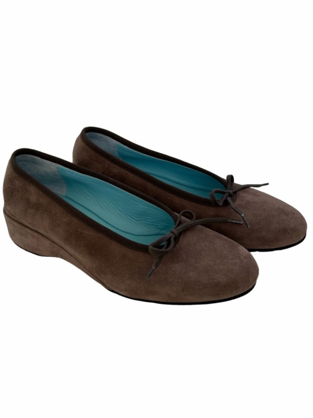 THIERRY RABOTIN Zoozi Brown Size 6 Shoes Suede Ballet Low-Wedge Slipper EUC